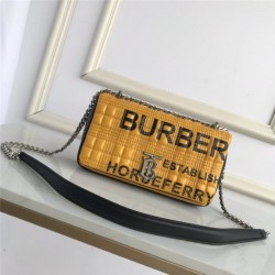 Burberry Small Horseferry Print Quilted Lola Bag in Yellow