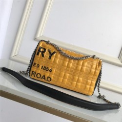 Burberry Small Horseferry Print Quilted Lola Bag in Yellow