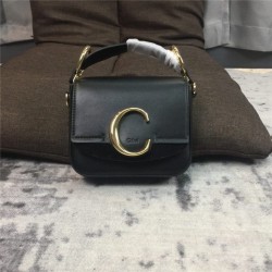 chloe c mini square bag black