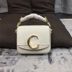 chloe c mini square bag white