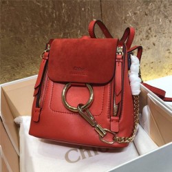 chloe faye backpack mini red