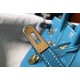 Hermes Birkin 25cm Bag In Blue Lin Clemence Leather GHW