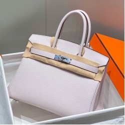 Hermes Birkin 30cm Bag In Mauve Pale Clemence Leather PHW