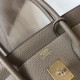 Hermes Birkin 35cm Bag In Gris Tourterelle Clemence Leather GHW
