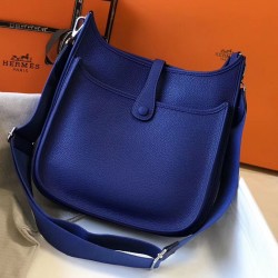 Hermes Evelyne III 29 PM Bag In Blue Electric Clemence Leather