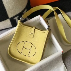 Hermes Evelyne III TPM Mini Bag In Jaune Poussin Clemence Leather
