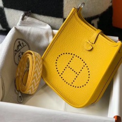 Hermes Evelyne III TPM Bag In Yellow Clemence Leather