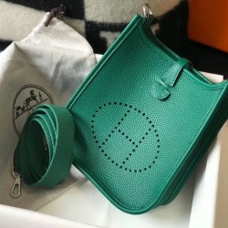 Hermes Evelyne III TPM Bag In Vert Vertigo Clemence Leather