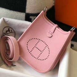 Hermes Evelyne III TPM Bag In Pink Clemence Leather