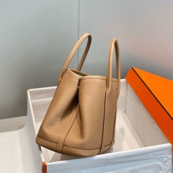 Hermes Garden Party 30 Bag In Chai Taurillon Leather