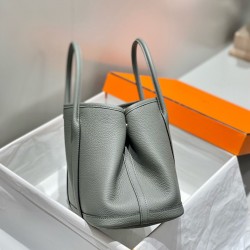 Hermes Garden Party 30 Bag In Gris Meyer Taurillon Leather