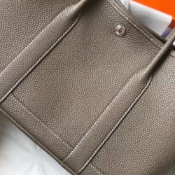 Hermes Garden Party 30 Bag In Taupe Taurillon Leather