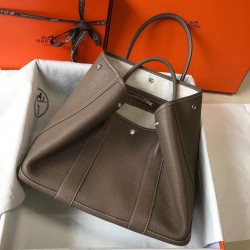 Hermes Garden Party 36 Bag In Taupe Clemence Leather