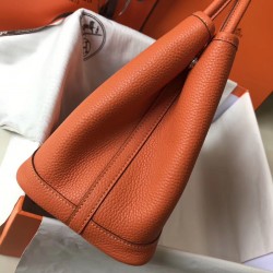 Hermes Garden Party 36 Bag In Orange Clemence Leather