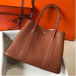 Hermes Garden Party 36 Bag In Gold Clemence Leather