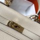 Hermes Kelly 20cm Bag In Craie Clemence Leather GHW