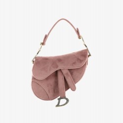 Christian Dior Saddle Handbag Velvet With Crystals Mini