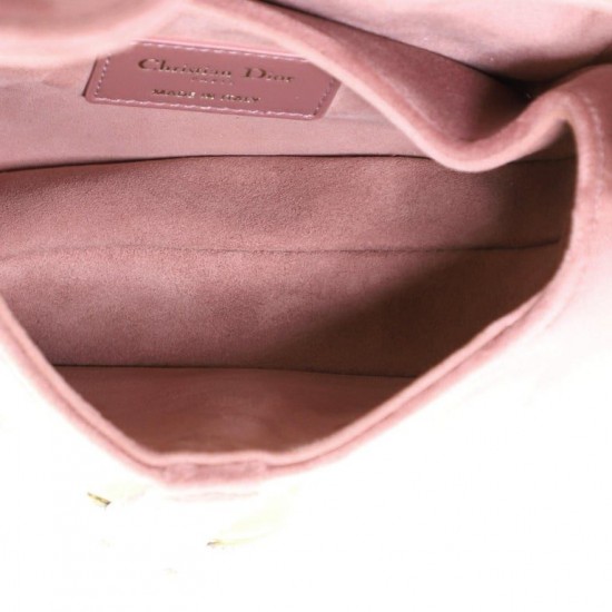 Christian Dior Saddle Handbag Velvet With Crystals Mini