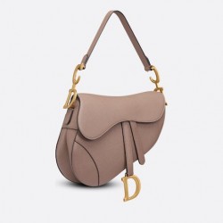Dior Grained Calfskin Saddle Bag With Strap – Warm Taupe