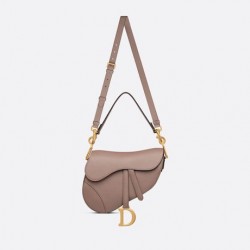 Dior Grained Calfskin Saddle Bag With Strap – Warm Taupe