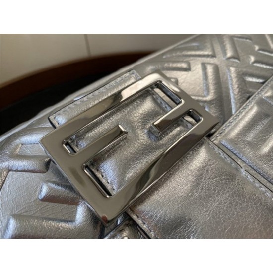 FEND Silver Baguette Shoulder Bag